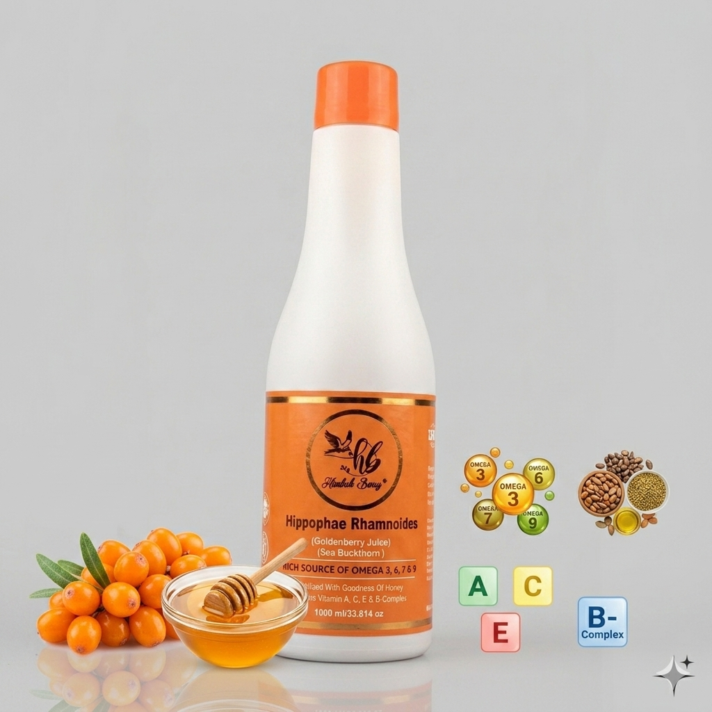 Sea Buckthorn Juice (Pulp) – 1000 ml | Natural Berry Drink