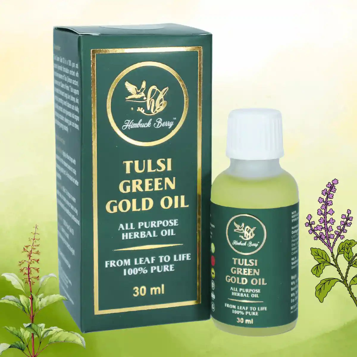 Tulsi Green Gold Oil – Premium 5 Tulsi Herbal Oil (30ml)