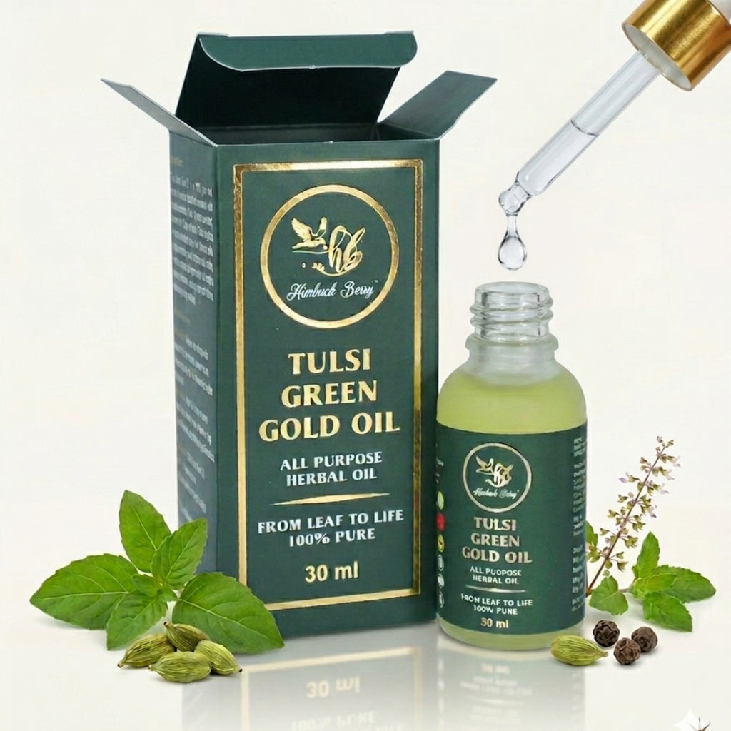 Tulsi Green Gold Oil – Premium 5 Tulsi Herbal Oil (30ml)