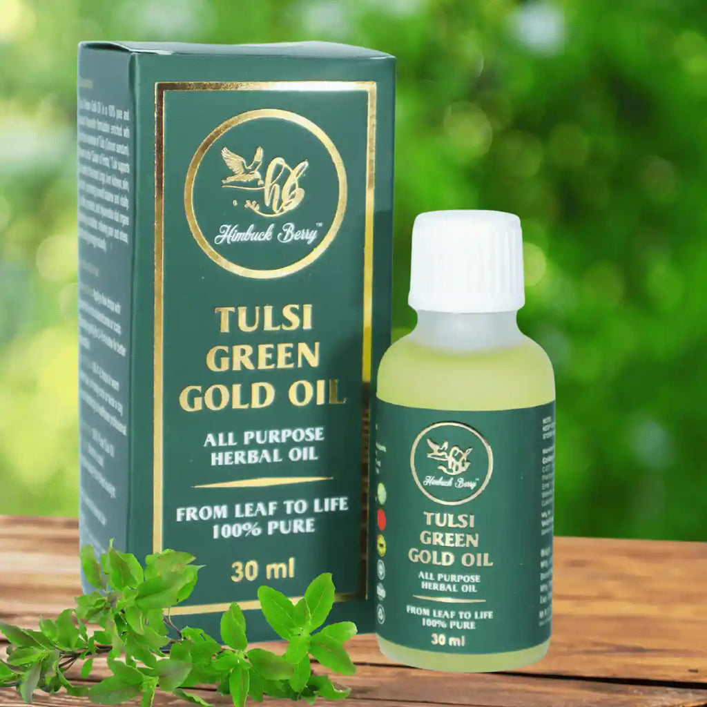 Tulsi Green Gold Oil – Premium 5 Tulsi Herbal Oil (30ml)