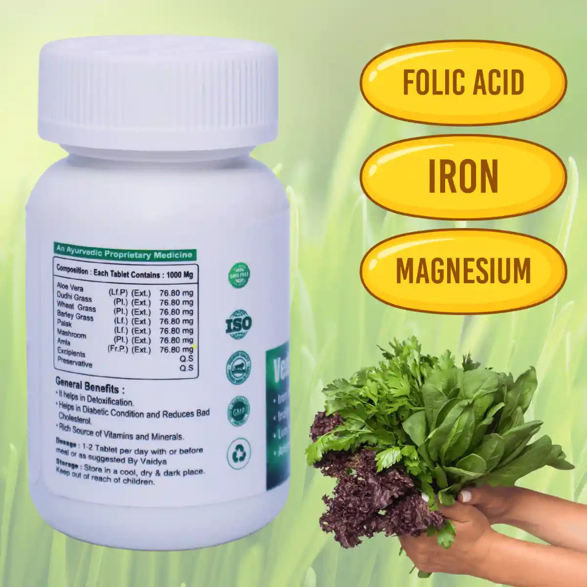 Green Plus Tablets – Wheat Grass, Spirulina & Alfalfa Blend