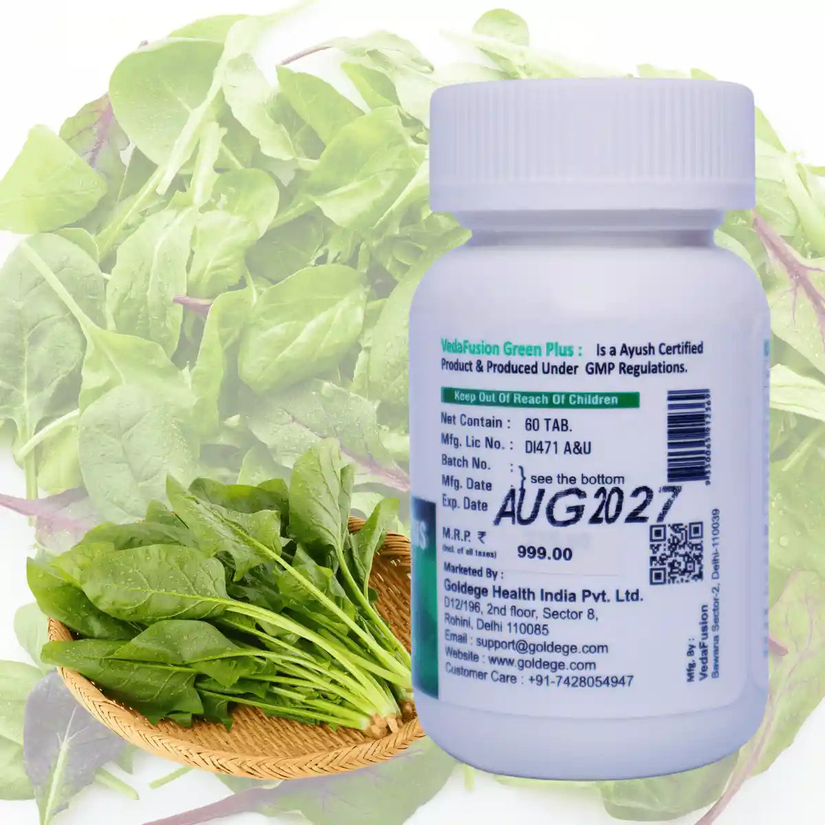 Green Plus Tablets – Wheat Grass, Spirulina & Alfalfa Blend