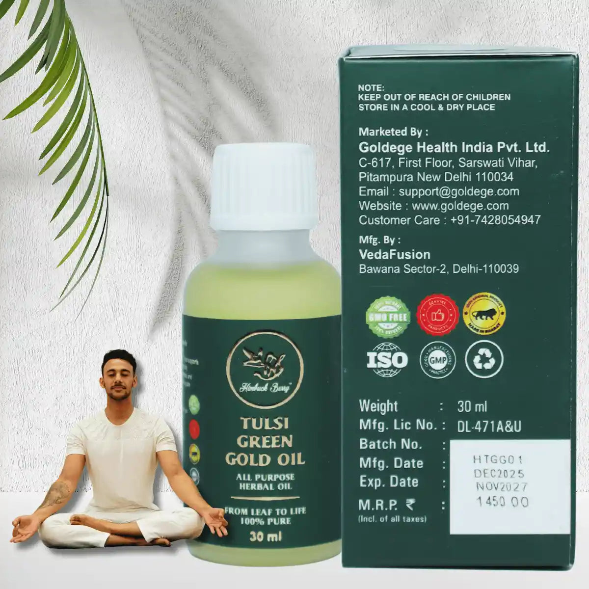 Tulsi Green Gold Oil – Premium 5 Tulsi Herbal Oil (30ml)